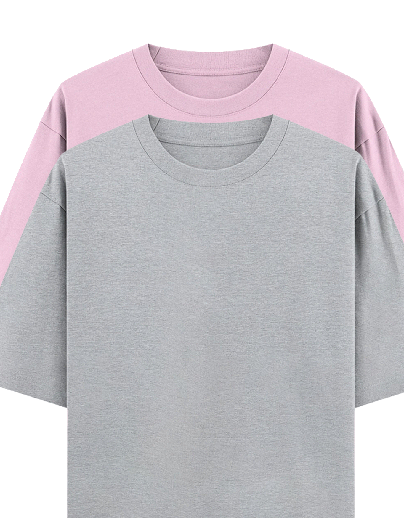 Pink & Grey - Combo of 2 oversize fit T-shirts (Copy)