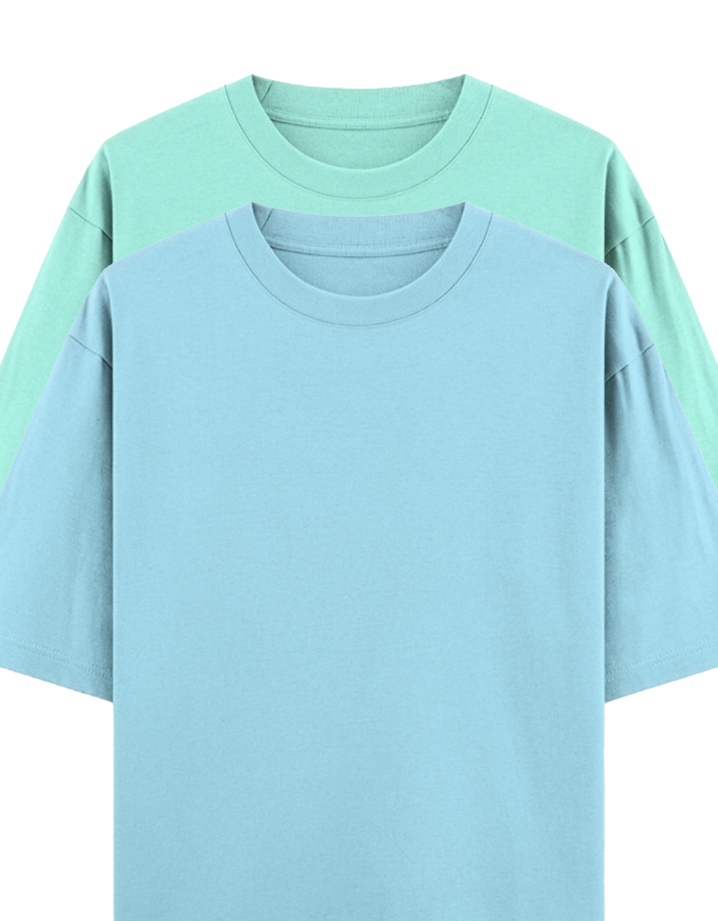 Green & Blue - Combo of 2 oversize fit T-shirts