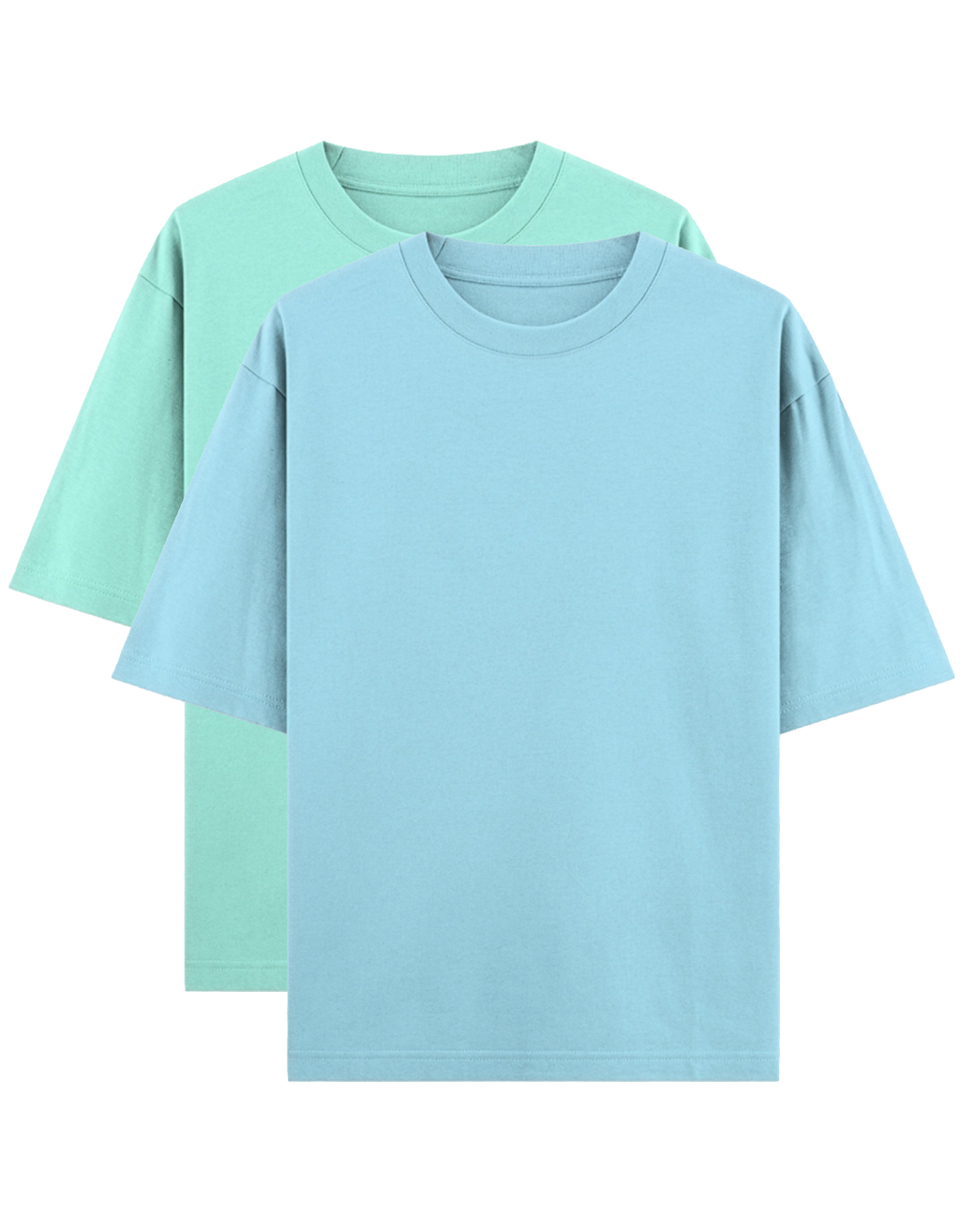 Green & Blue - Combo of 2 oversize fit T-shirts
