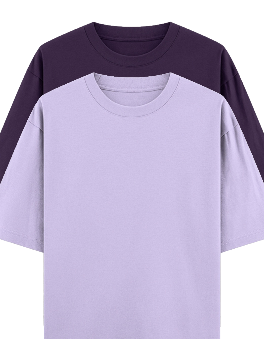 Purple & Mauve - Combo of 2 oversize fit T-shirts