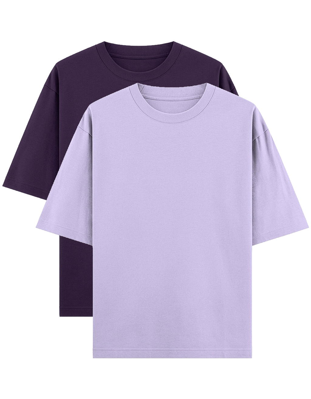 Purple & Mauve - Combo of 2 oversize fit T-shirts