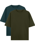 Greens - Combo of 2 oversize fit T-shirts