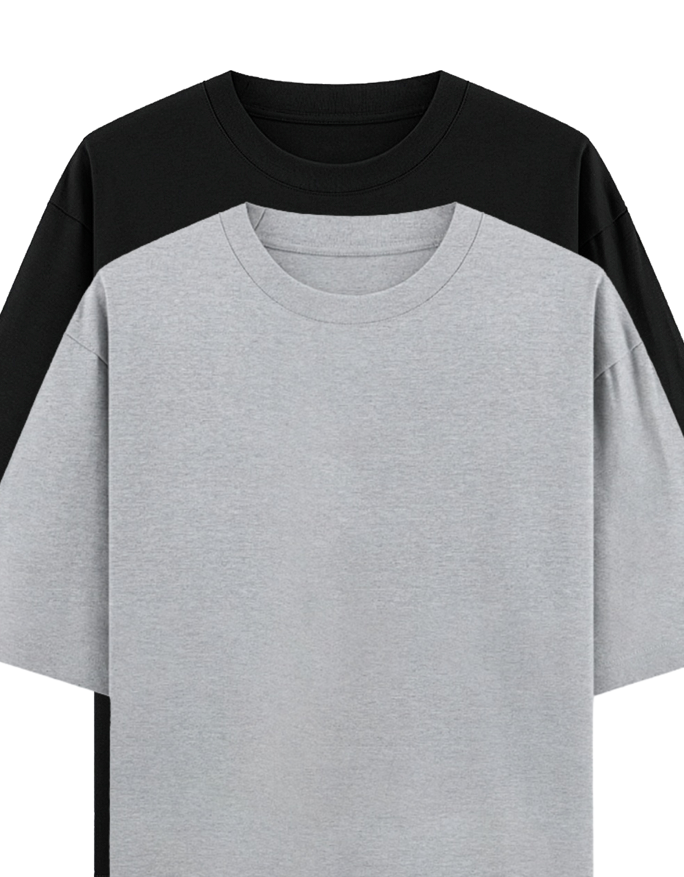 Grey & Black - Combo of 2 oversize fit T-shirts