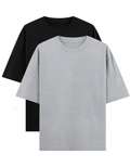 Grey & Black - Combo of 2 oversize fit T-shirts