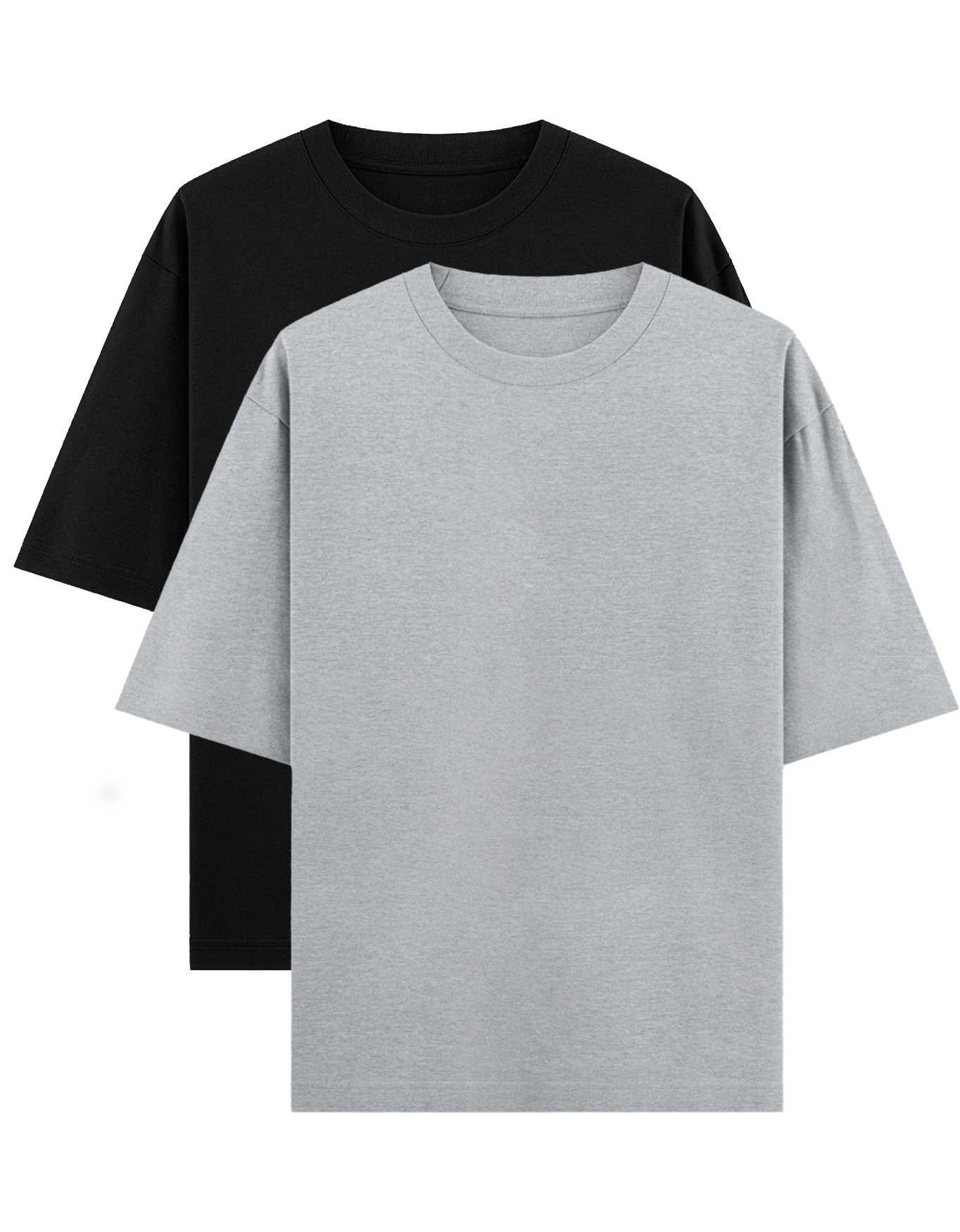 Grey & Black - Combo of 2 oversize fit T-shirts