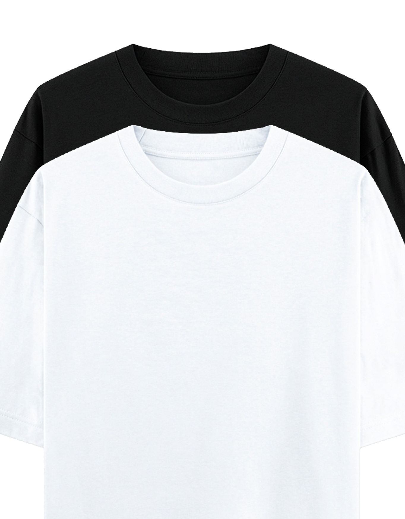 White & Black - Combo of 2 oversize fit T-shirts