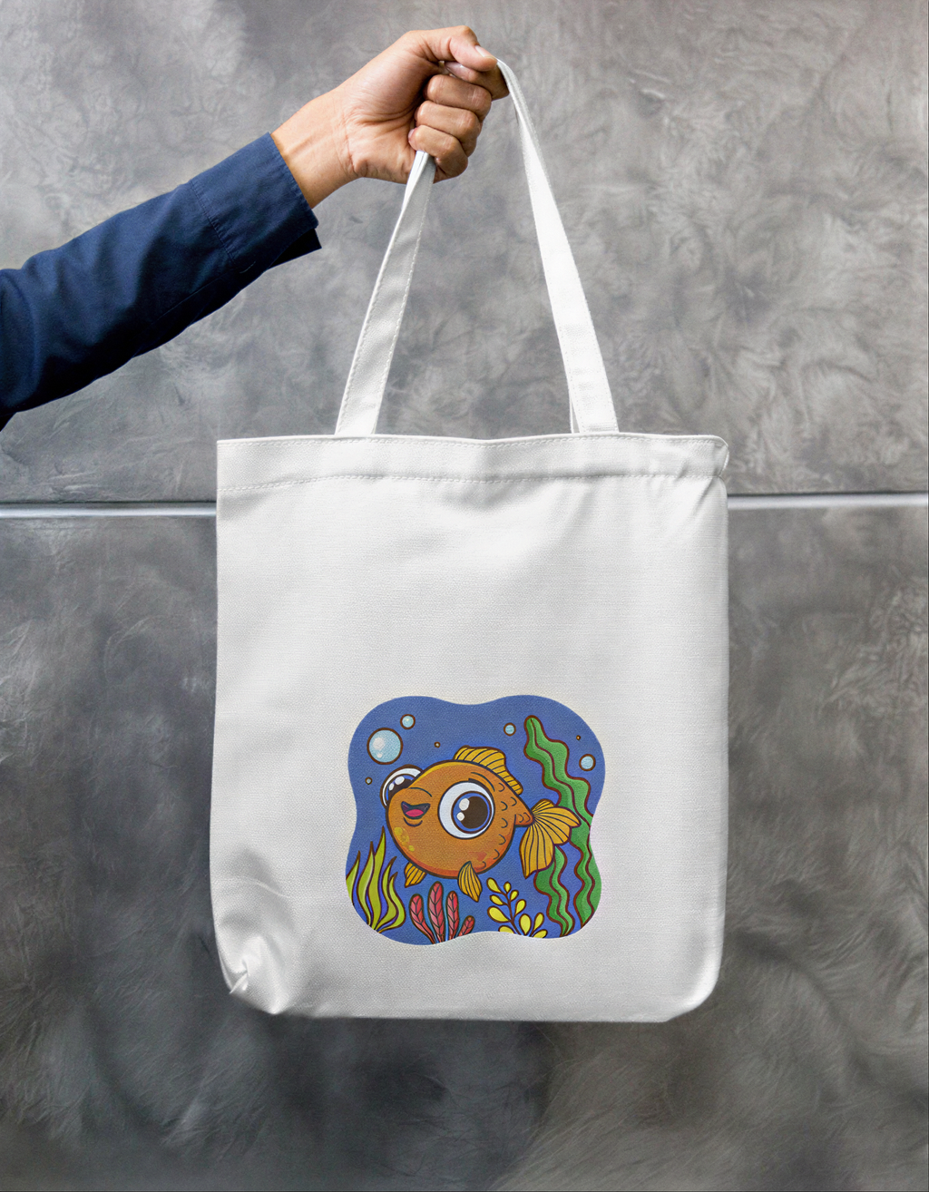 Fishie Tote Zipper Bag