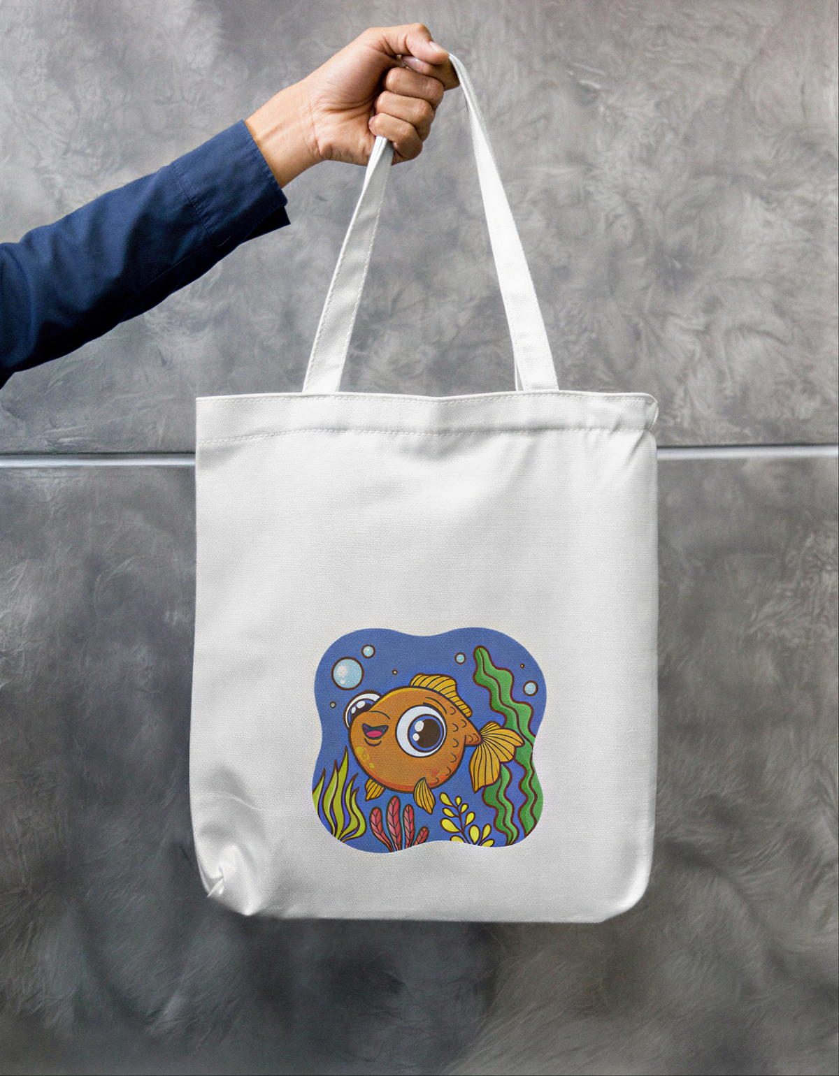 Fishie Tote Zipper Bag