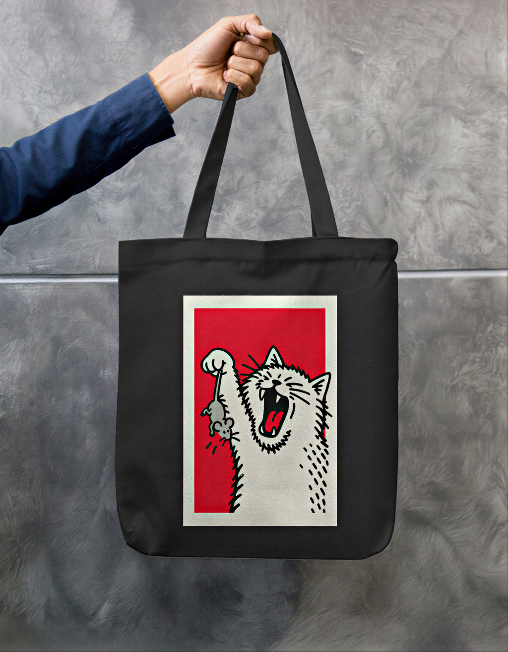 Caught Mouse Tote Zipper Bag