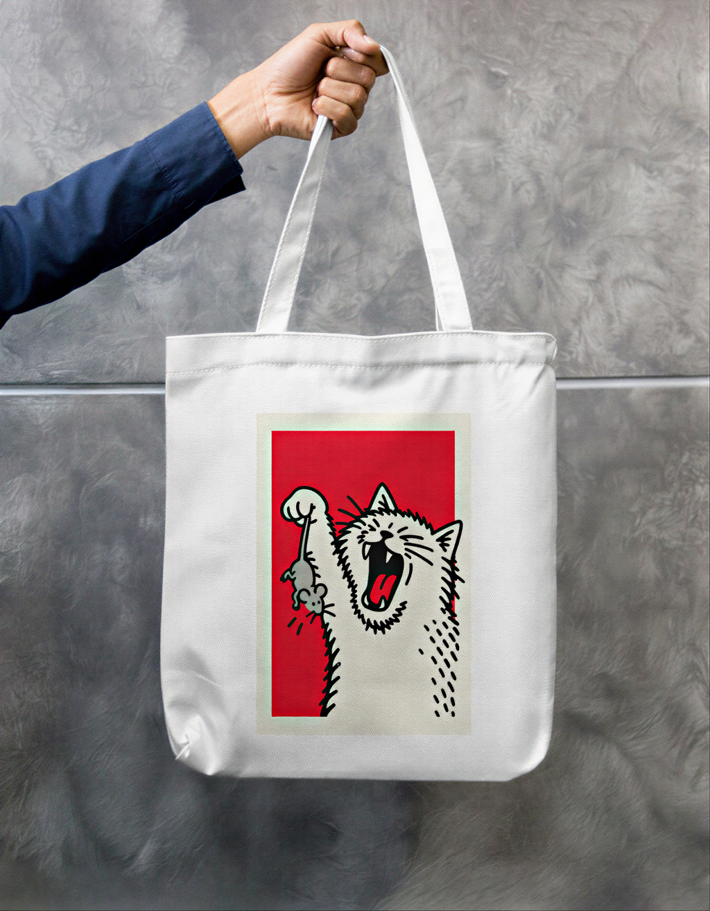 Caught Mouse Tote Zipper Bag